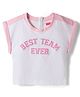 Babyhug Cotton Knit Half Sleeves  Oversized T-Shirt With Best Team Ever Print - White