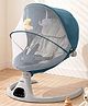 Babyhug Electric Rocker with Mosquito Net - Blue| Baby Swing Cradle with Remote| 6 Speed Levels| Safety Harness| Built-in Music with Volume Control| Off Timer| Silent Operation| Remote Control