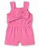 Babyoye Cotton Woven Sleeveless Jumpsuit With Bow Applique - Pink