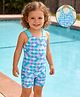 Mark & Mia Sleeveless Shells Printed Legged Swimsuit - Light  Blue