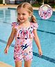Mark & Mia Sleeveless Floral Printed Legged Swimsuit - Pink