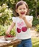 Babyhug Cotton Knit Half Sleeves T-Shirt With Sequin Detailing & Bow Applique - Multicolor