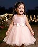 Babyhug Woven Sleeveless 5 Layer Party Dress with Sequin Detailing - Peach
