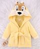 Babyhug Terry Woven Full Sleeves Bear Hooded Bath Robe - Yellow