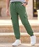 Pine Kids Knit Full Length Solid Colour Lounge Pant with Pockets- Green