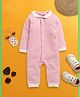 Nino Bambino Interlock Knit Full Sleeves Striped Winter Peter Pan Collared Romper - Pink