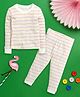 Nino Bambino Organic Cotton Knit Full Sleeves Striped Coordinating Tee & Pant Set - Multi Colour