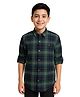 Charchit Boys Cotton Woven Full Sleeves Checked Shirt - Green