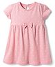Babyhug Single Jersey Knit Half Sleeves Polka Dots Printed Frock  with Bow Applique - Pink