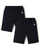 Kookie Kids Single Jersey Knit Mid Thigh Length Cycling Shorts with Brand Logo Print - Black