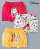 Babyhug Disney Lycra Knit Bloomers with Marie Graphic Pack of 3 - White Red & Yellow