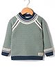 Yellow Apple Knitted Full Raglan Sleeves Solid Pullover Sweater - Mint