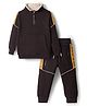 Yellow Apple Knit Full Sleeves Cut N Sew Sweatshirt With Kangaroo Pockets & Joggers Pant Winter Wear Set - Black