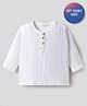 Bonfino 100% Cotton Woven Full Sleeves Textured Solid Kurta Placket Shirt - White