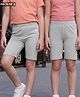 Kookie Kids Single Jersey Knit Mid Thigh Solid Cycling Shorts Pack of 2 - Multicolor