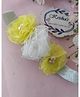 Krisha's KALACAREE Floral Applique Detailed Pearls Embellished Headband - White & Yellow