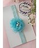 Krishas KALACAREE Pearl Embellished Floral Applique Detailed Headband - Blue