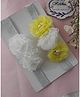 Krisha's KALACAREE Set Of 2  Floral Applique Detailed Pearls Embellished Headband - White & Yellow
