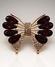 SYGA Women Elegant Crystal Butterfly Brooch - Gold - Maroon-20 g
