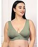 Zelena 92% Modal 8% Elastane Knit Solid Removable Padded Maternity Bra With Front Open Nursing Access  - Pista