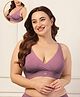 Zelena 90% Cotton 10% Elastane Knit Solid Non-Padded Maternity Bra With Front Open Nursing Access - Onion