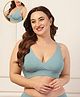 Zelena 90% Cotton 10% Elastane Knit Solid Non-Padded Maternity Bra With Front Open Nursing Access - Mint