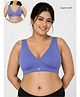Zelena 95% Modal 5% Elastane Knit Solid Maternity Bra With Front Open Nursing Access - Royal Blue