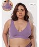Zelena 95% Modal 5% Elastane Knit Solid Maternity Bra With Front Open Nursing Access - Lavender