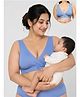 Zelena 95% Modal 5% Elastane Knit Solid Maternity Bra With Front Open Nursing Access - Blue