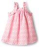 Bonfino 100% Cotton Woven Sleeveless A Line Schiffli Dress With Floral Design - Light Pink