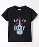 Ollypop Sinker Knit Half Sleeves Guitar Printed T-Shirt - Black