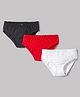 Kookie Kids Single Jersey Knit Solid Colour Panties Pack of 3 - Red Black & White