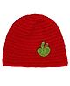 Little Ginnie Woollen Knit Apple Applique Detailed Beanie Cap - Red - Circumference 16 Cms