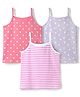 Kookie Kids Single Jersey Knit Sleeveless Slips With Polka Dot Print Pack Of 3 - Pink Purple & Dark Pink