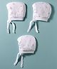 Simply Interlock Knit Cap With Floral Print Pack Of 3 White - Diameter 9 cm
