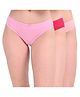 Adira Cotton Knit Pack Of 3 Solid Bikini Panties - Dark Pink Light Pink & Peach