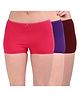 Adira Cotton Knit Pack Of 3 Solid Panties - Dark Pink Purple & Wine