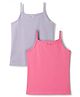 Kookie Kids Single Jersey Knit Sleeveless Solid Colour Slips Pack Of 2 - Purple & Pink