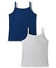 Kookie Kids Single Jersey Knit Sleeveless Solid Colour Slips Pack Of 2 - Navy Blue & Grey