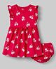 Doodle Poodle Cotton Knit Frocks with Bloomer/Shorts & Frill Printed Sleeveless Red 3-6 Months