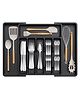 MECHDEL Expandable Drawer Organizer Utensil Tray for Kitchen  Adjustable Cutlery & Flatware Holder for Spoons  Forks  Knives  Plastic Storage Tray for Kitchen Organization BLACK 1SET