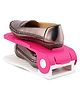 MECHDEL Adjustable Height Shoe Organizer Shoe Shelf Rack Space Saver Dual Layer Plastic Shoe Stand for Home  Closet & Entryway Pink  12PCS