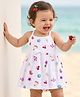 Doodle Poodle Cotton Knit Frocks with Bloomer/Shorts Printed Sleeveless Round Neck BRIGHT WHITE 0-0 Months