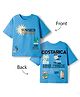 Kookie Kids 100% Cotton Knit Half Sleeves Beach Theme Printed T-Shirt - Blue