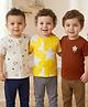 Babyoye 100% Cotton Knit Half Sleeves Star Printed Jhablas Pack of 3 - Multicolour