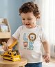 Babyoye 100% Cotton Knit Half Sleeves Animal Printed T-Shirt - Ivory