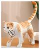 Tickles 35 cm Standing Musical Cat with Meow Meow Sound Soft Stuffed Plush Animal Toy For Kids Boys & Girls Birthday Gifts (Color Orange )