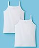Kookie Kids Single Jersey Knit Sleeveless Solid Colour Slips Pack of 2 -  White