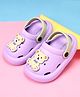 Babyoye Back Strap Clogs With Teddy Applique - Purple