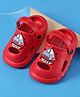 Babyoye Back Strap Clogs With Nautical Theme Applique - Red